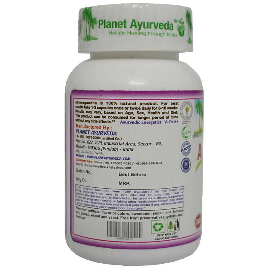 Planet Ayurveda Ashwagandha Root Extract Capsule