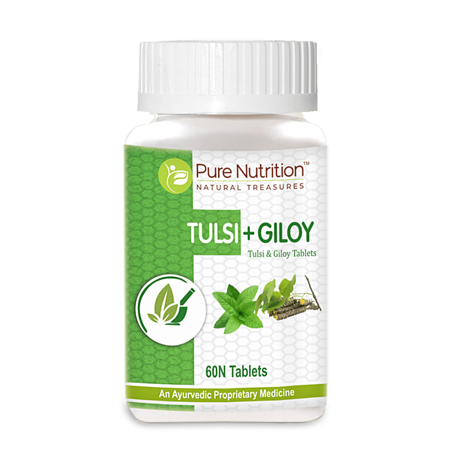 Pure Nutrition  Ayurvedic Supplement Tulsi & Giloy Tablet - For Boosting Immunity