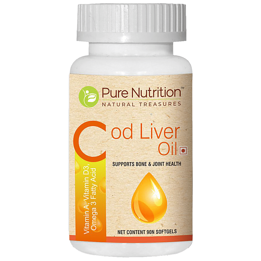 Pure Nutrition  Cod Liver Oil Softgels - Provides Vitamin D