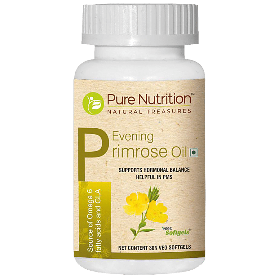 Pure Nutrition  Evening Primrose Oil Veg Softgel Capsule - Rich In Omega & GLA