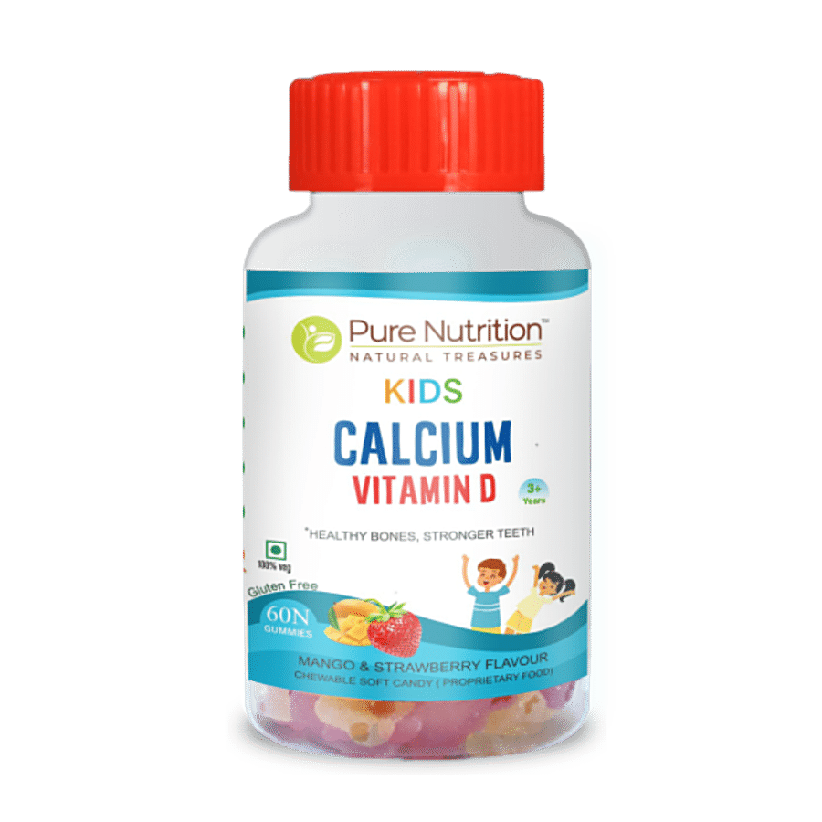 Pure Nutrition  Kids Calcium Vitamin D Gummies - For Strong Bones & Teeth