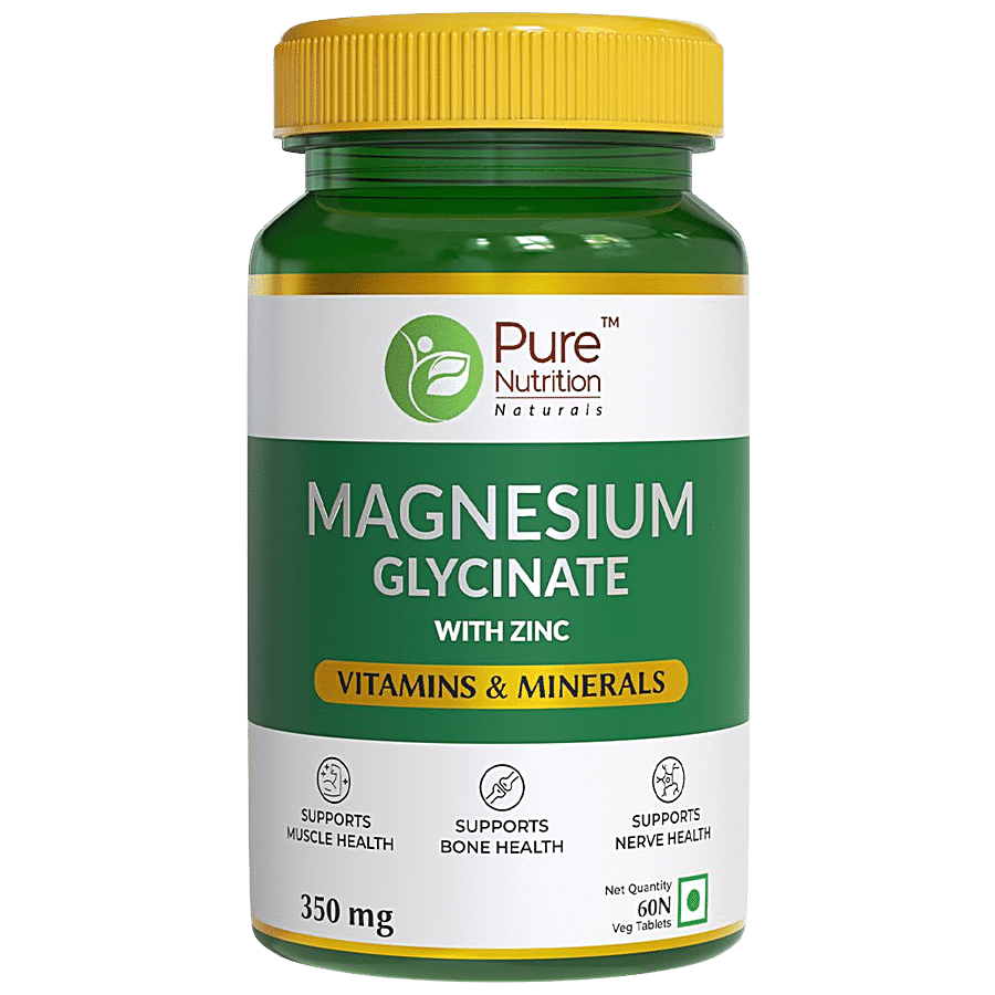 Pure Nutrition  Magnesium Glycinate Tablets With Zinc For Bone