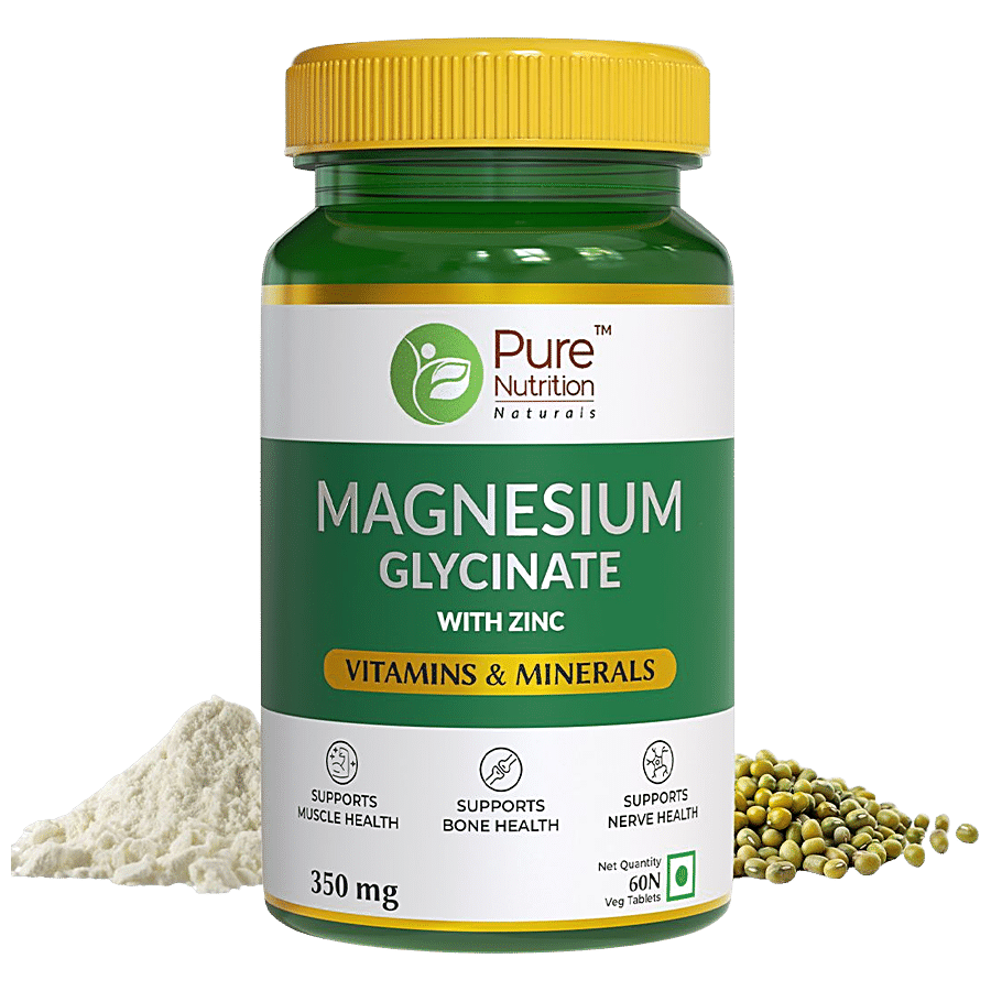 Pure Nutrition  Magnesium Glycinate Tablets With Zinc For Bone