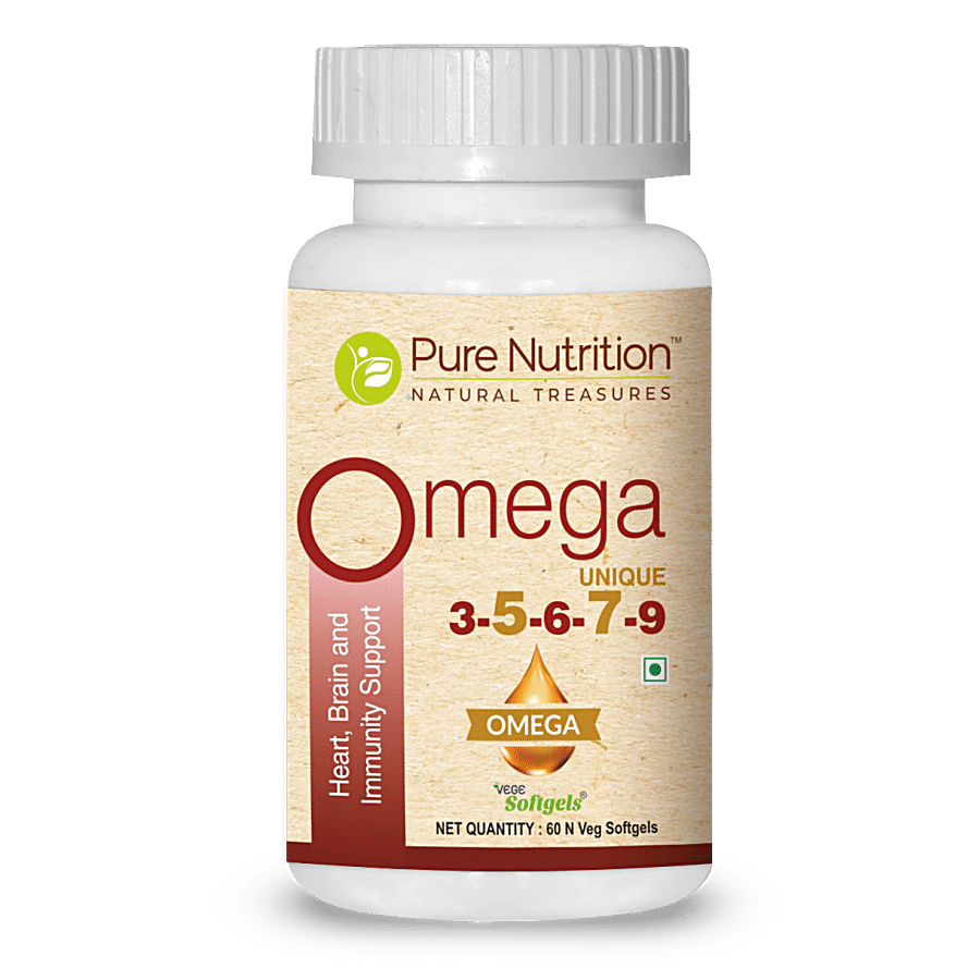 Pure Nutrition  Omega Unique 3-5-6-7-9 Capsule - Heart Brain & Immunity Support