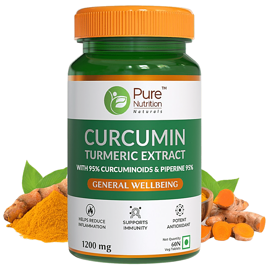 Pure Nutrition  Pure Nutrition Curcumin Turmeric extract Tablets With Piperine For Healthy Joints