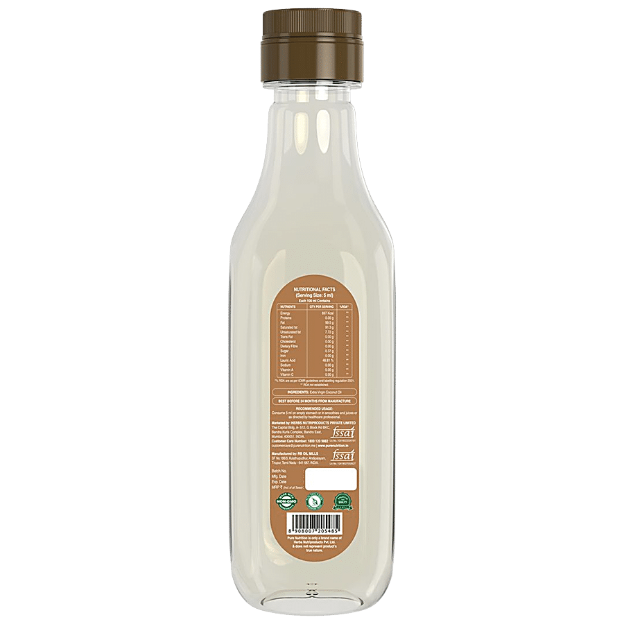 Pure Nutrition  Pure Nutrition Raw Cold Pressed Virgin Coconut Oil For Hair