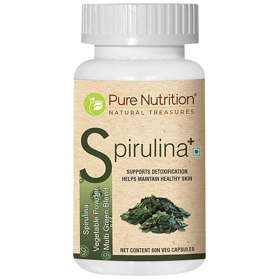 Pure Nutrition  Spirulina+ Vegetarian  Capsules - With Vegetable Powder