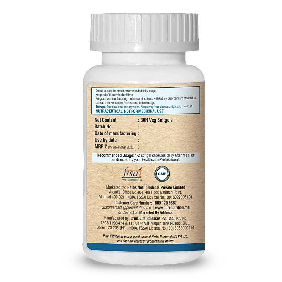 Pure Nutrition  Veg Omega Capsule - With Astaxanthin