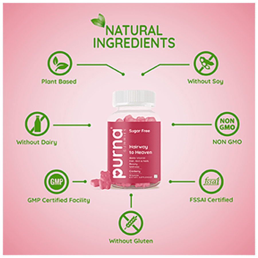 Purna Gummies Biotin Gummies - Cranberry