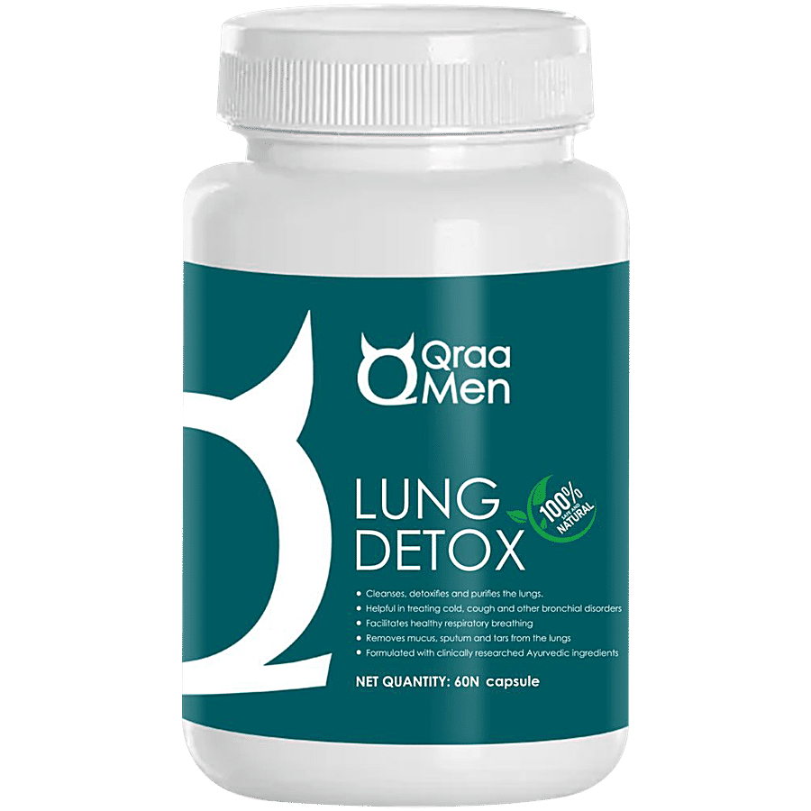 Qraa Men Lung Detox Vegetarian Capsules - For Men