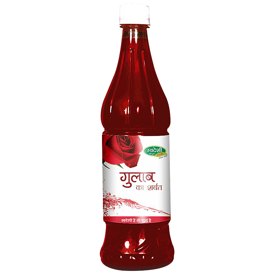 SWADESHI AYURVED Gulab Ka Sharbat - Quick Energiser