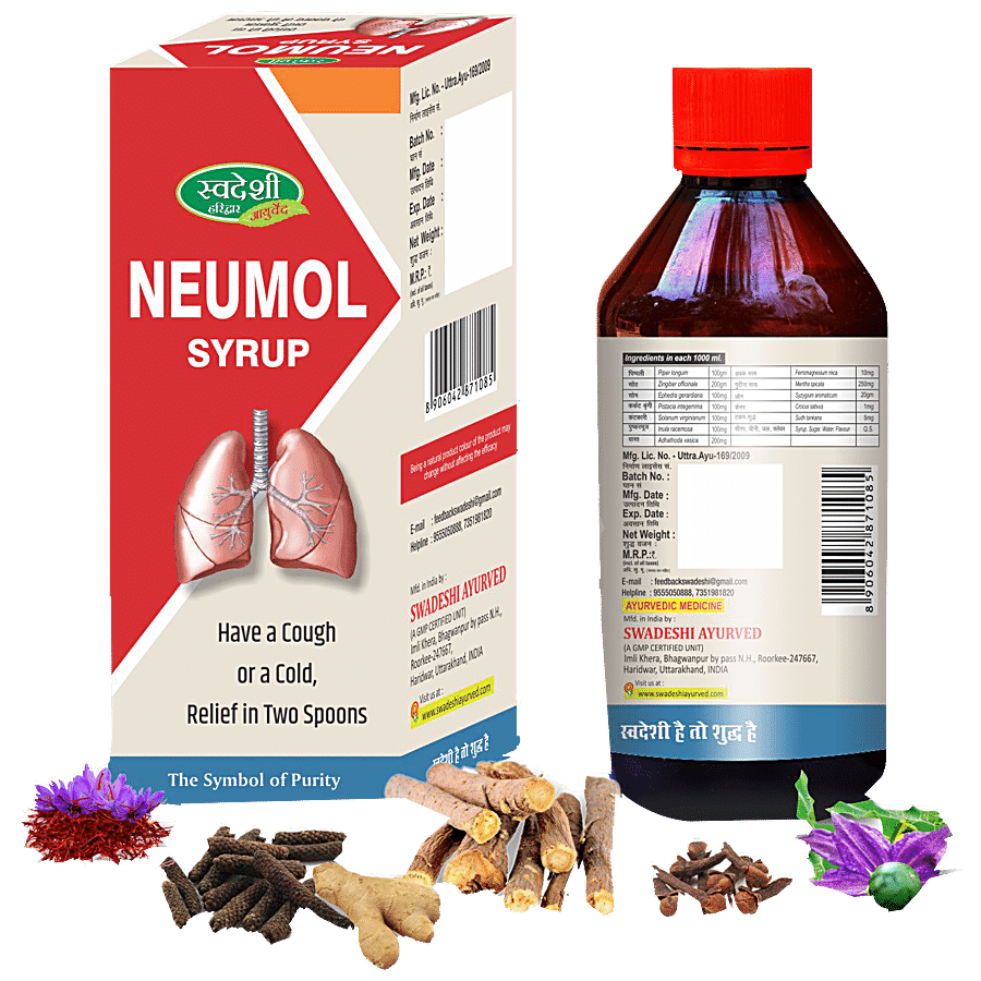 SWADESHI AYURVED Neumol Syrup - Effective In Cough & Common Cold