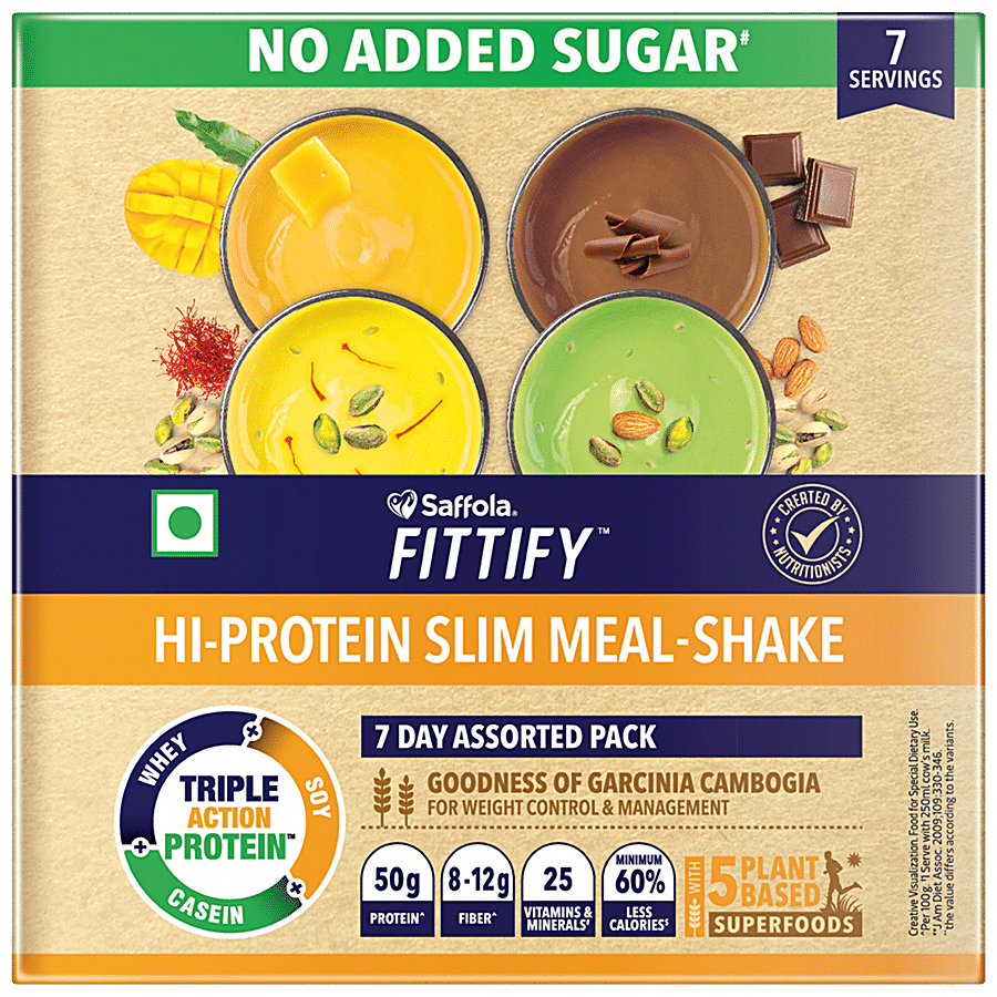 Saffola FITTIFY Hi-Protein Slim Meal-Shake - No Added Sugar