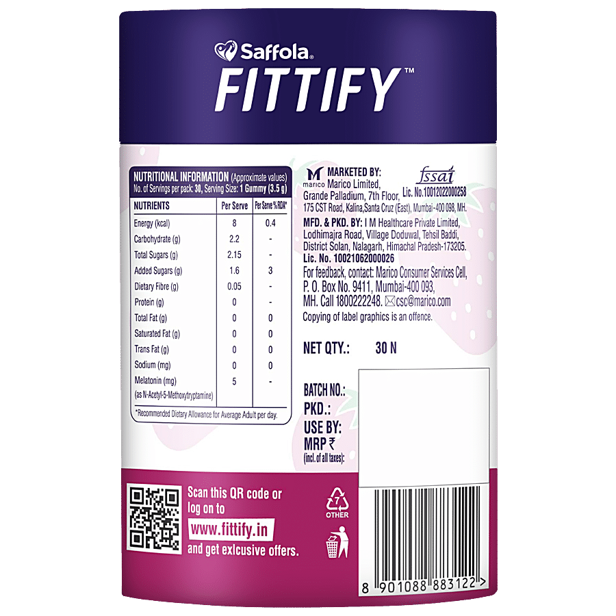 Saffola FITTIFY The Perfekt Gummies - For Sleep Health