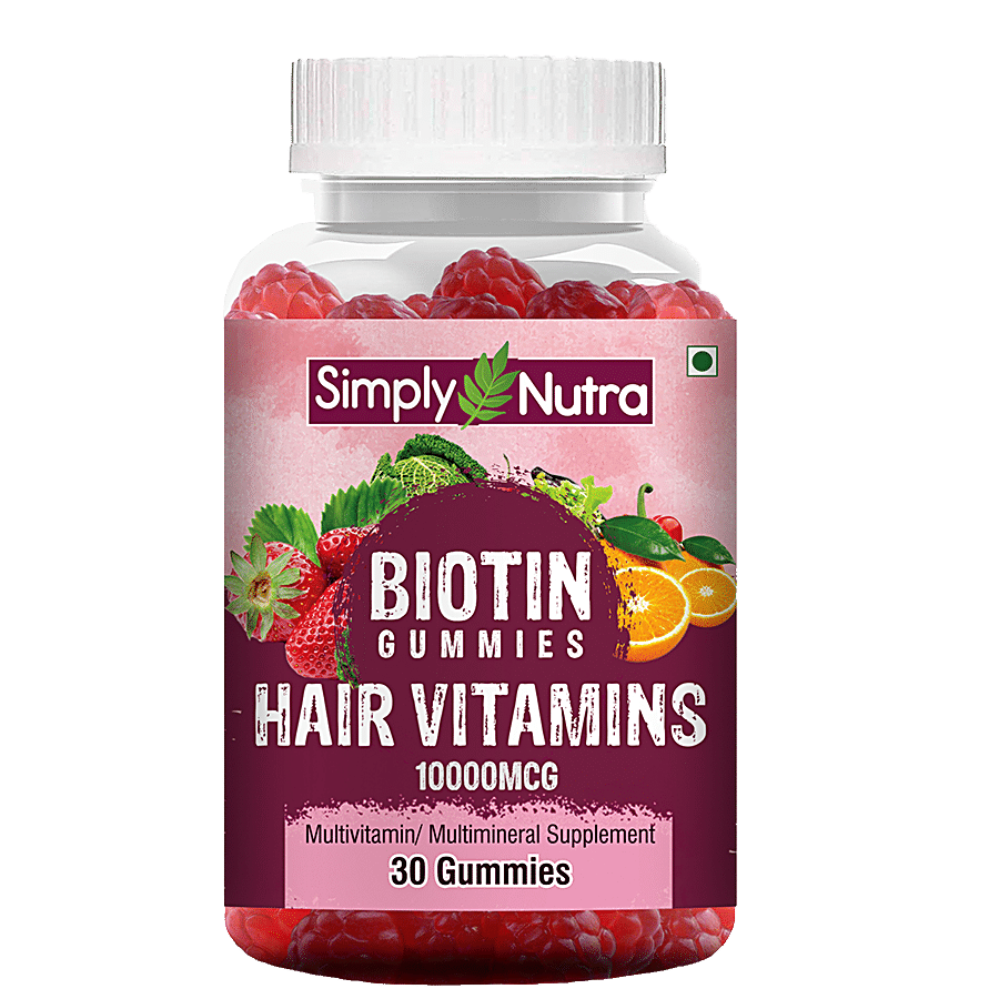 Simply Nutra Biotin Hair Vitamin Gummies - Helps In Growth