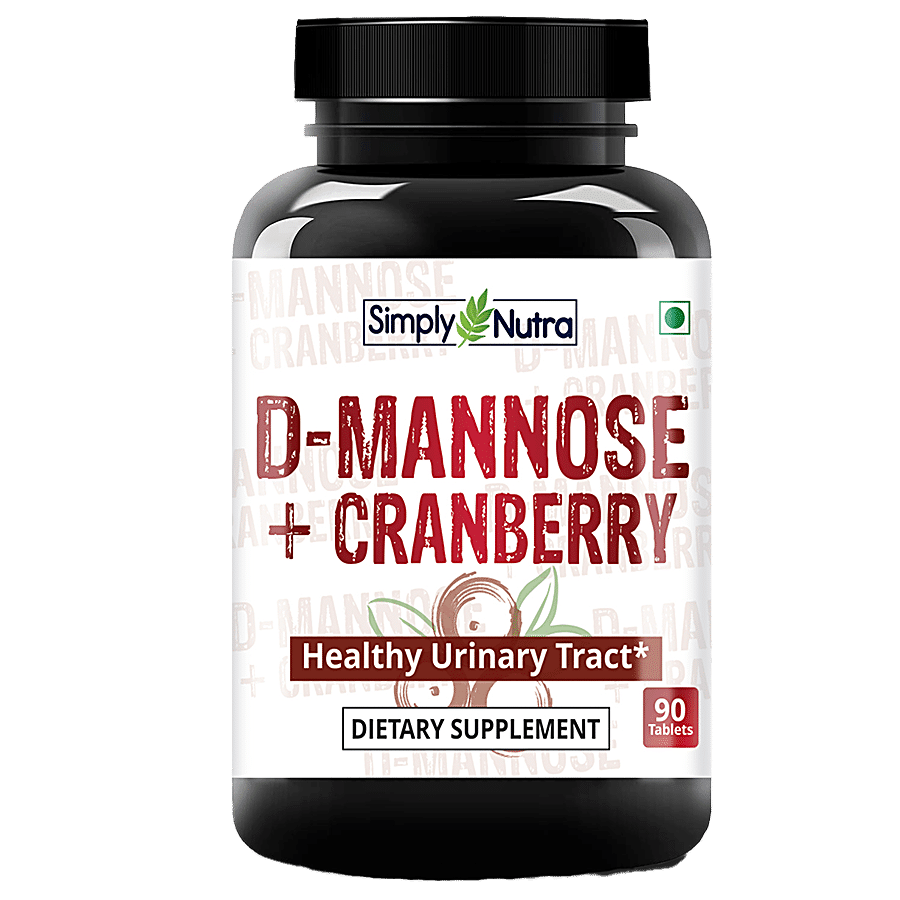 Simply Nutra D-Mannose & Cranberry Dietary Supplement Tablets - For Healthy Urinary Tract