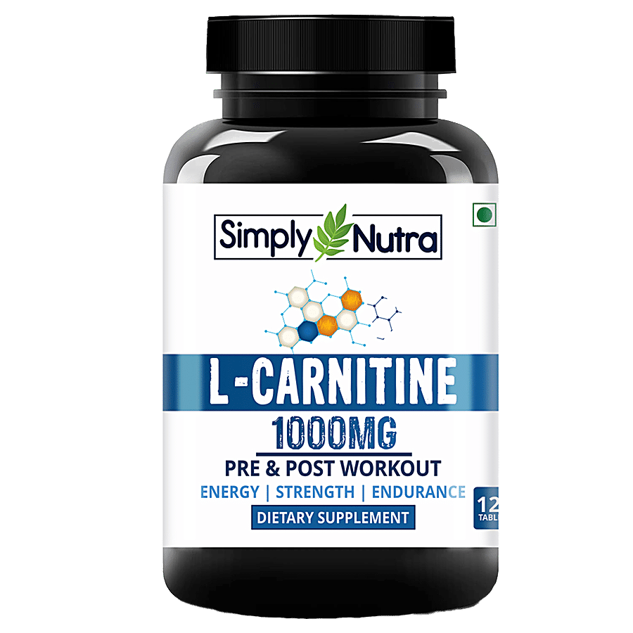 Simply Nutra L-Carnitine Dietary Supplement Tablets - For Energy