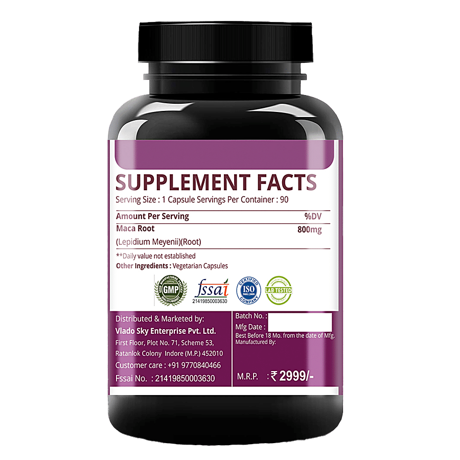 Simply Nutra Maca Root Dietary Supplement Capsules - For Hormonal Balance