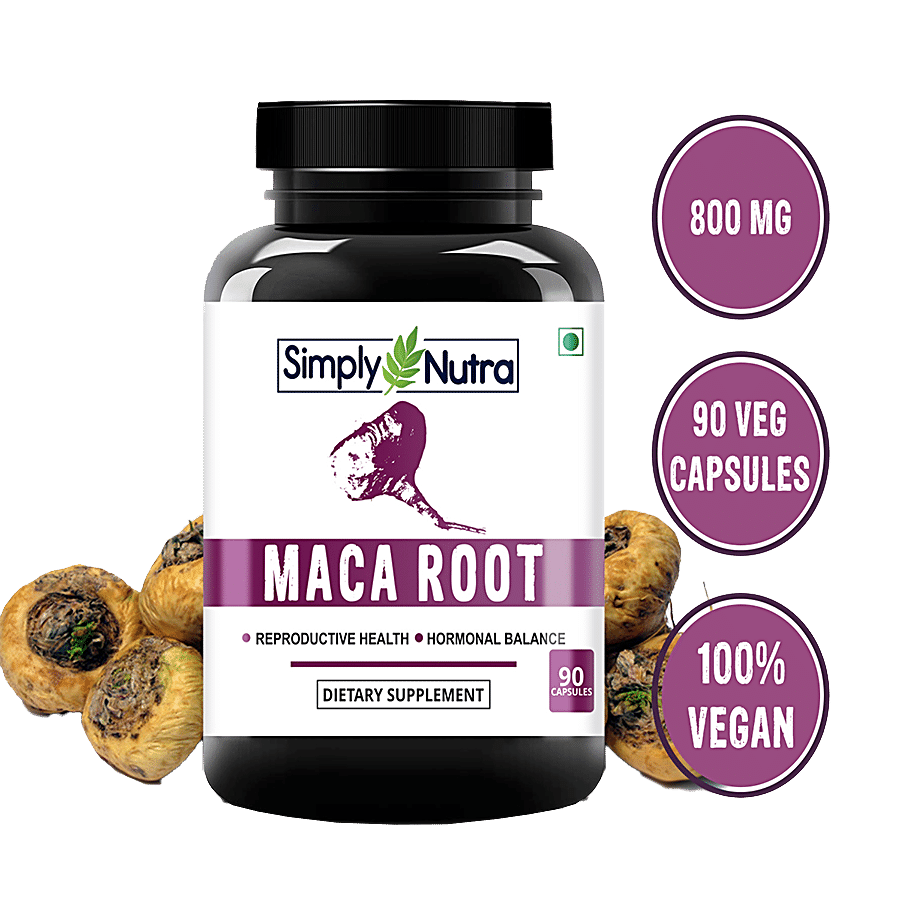 Simply Nutra Maca Root Dietary Supplement Capsules - For Hormonal Balance