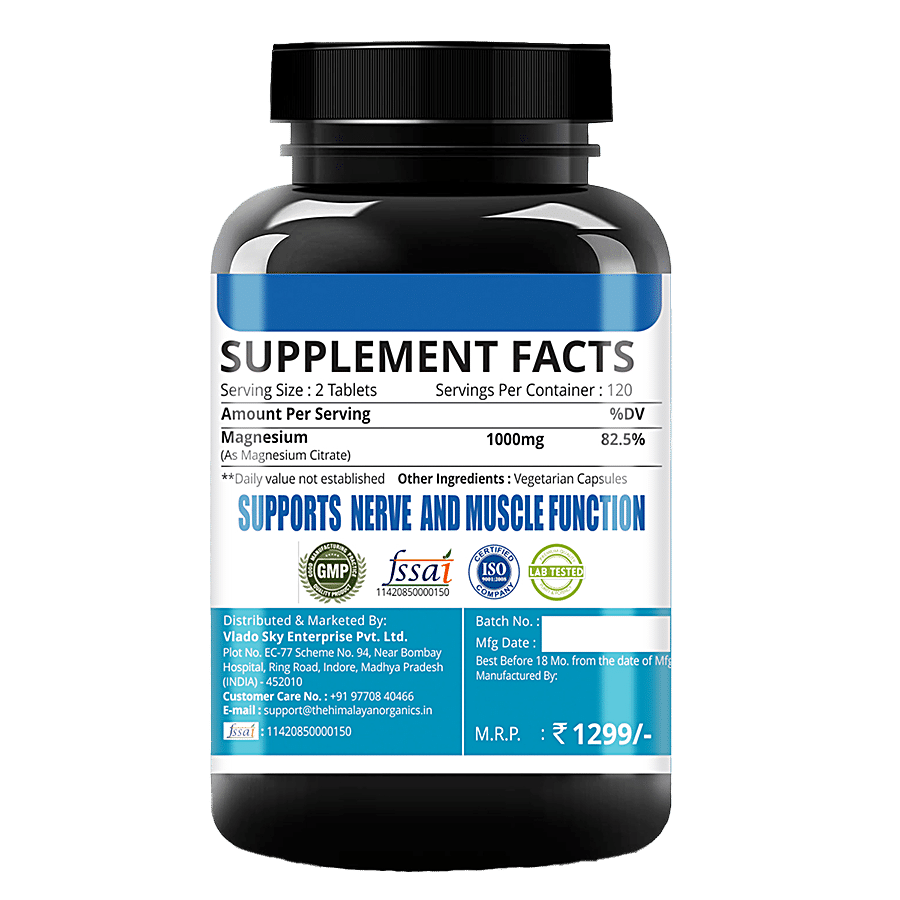 Simply Nutra Magnesium Citrate Dietary Supplement Tablet - For Strength