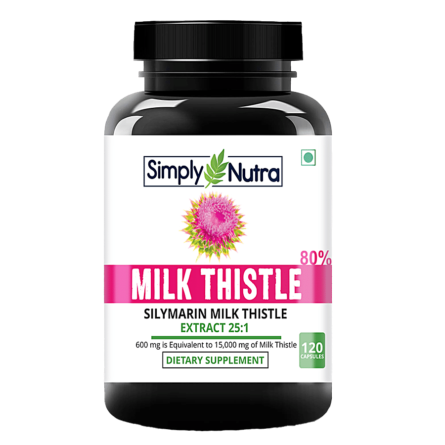 Simply Nutra Milk Thistle Dietary Supplement Capsules - Helps In Weight Management