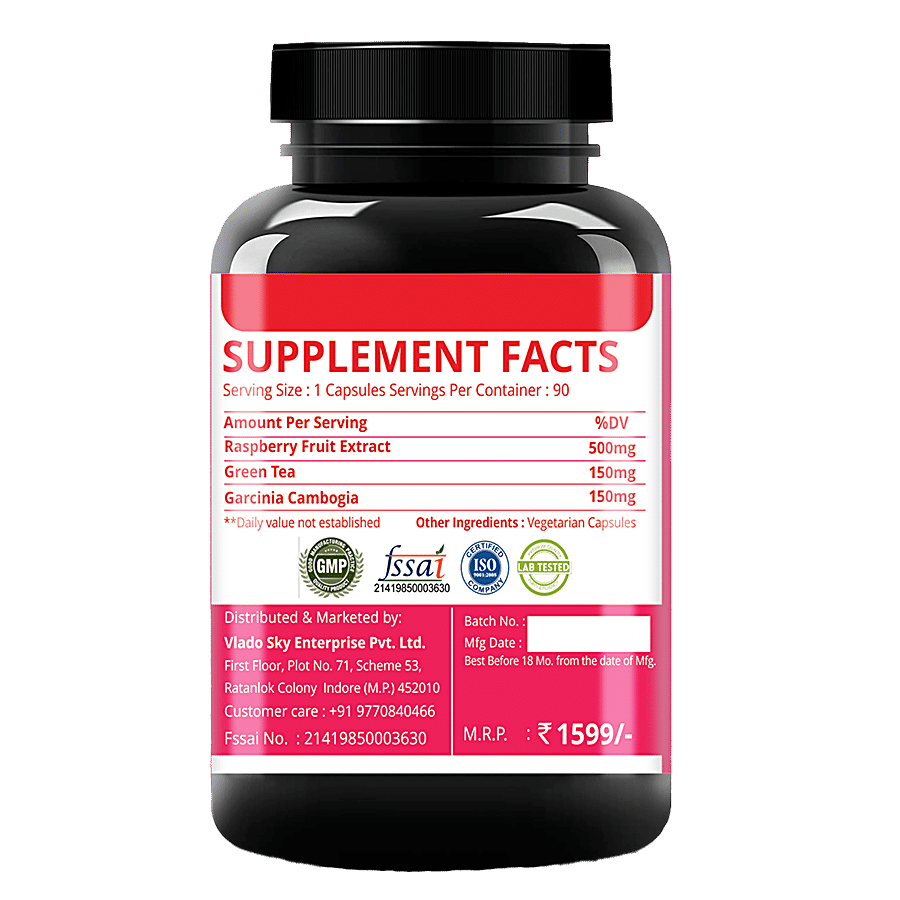 Simply Nutra Raspberry Ketones Capsules - For Healthy Weight Loss