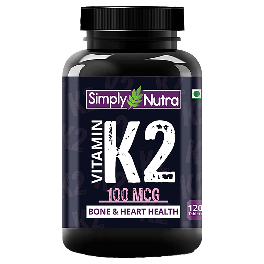 Simply Nutra Vitamin K2 100 Mcg Supplement Tablets - For Bone & Heart Health