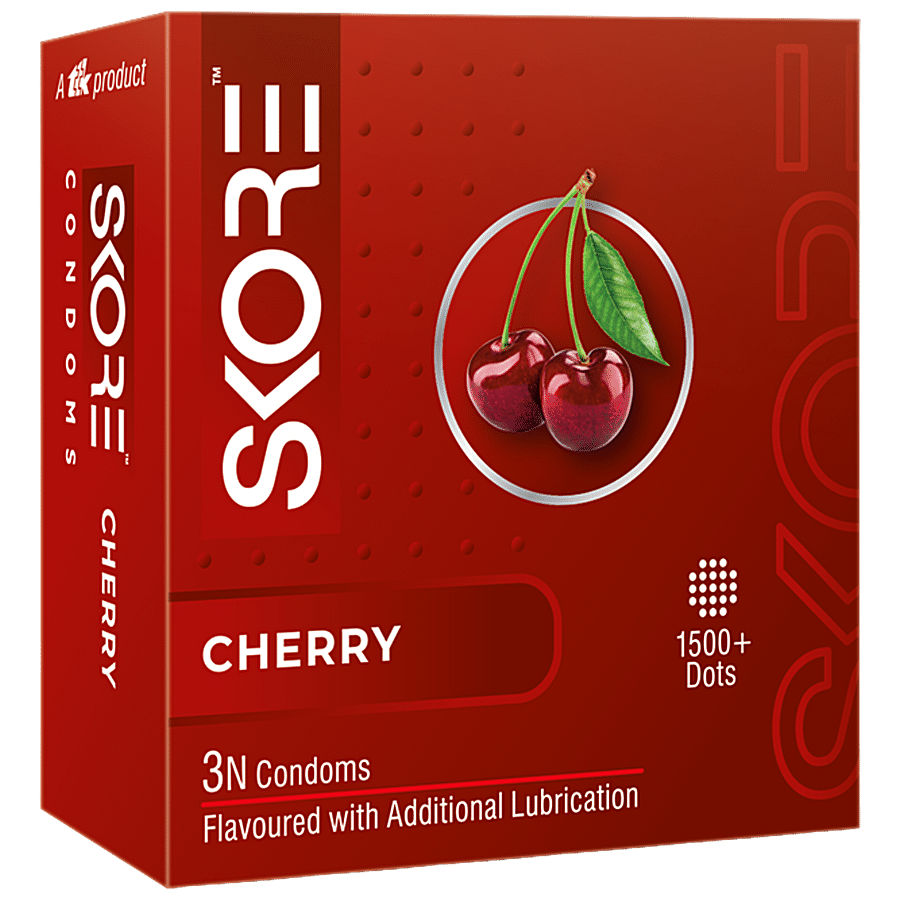 Skore Coloured & Dotted Condoms - Cherry