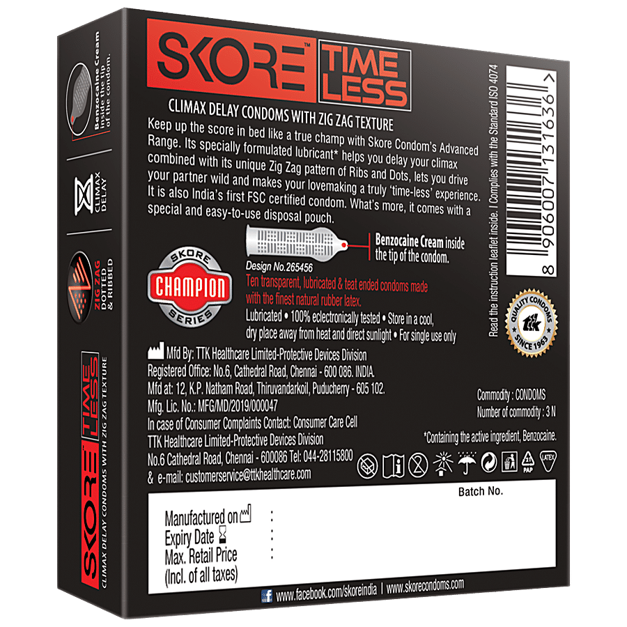 Skore Timeless Climax Delay Condoms - Champion Series