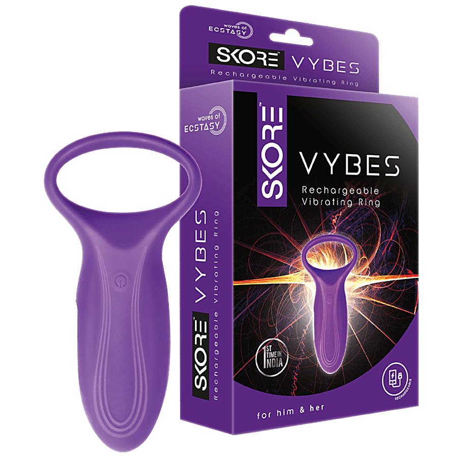 Skore Vybes - Rechargeable Vibrating Ring With 7 Vibration Modes & Water Resistant For Him & Her