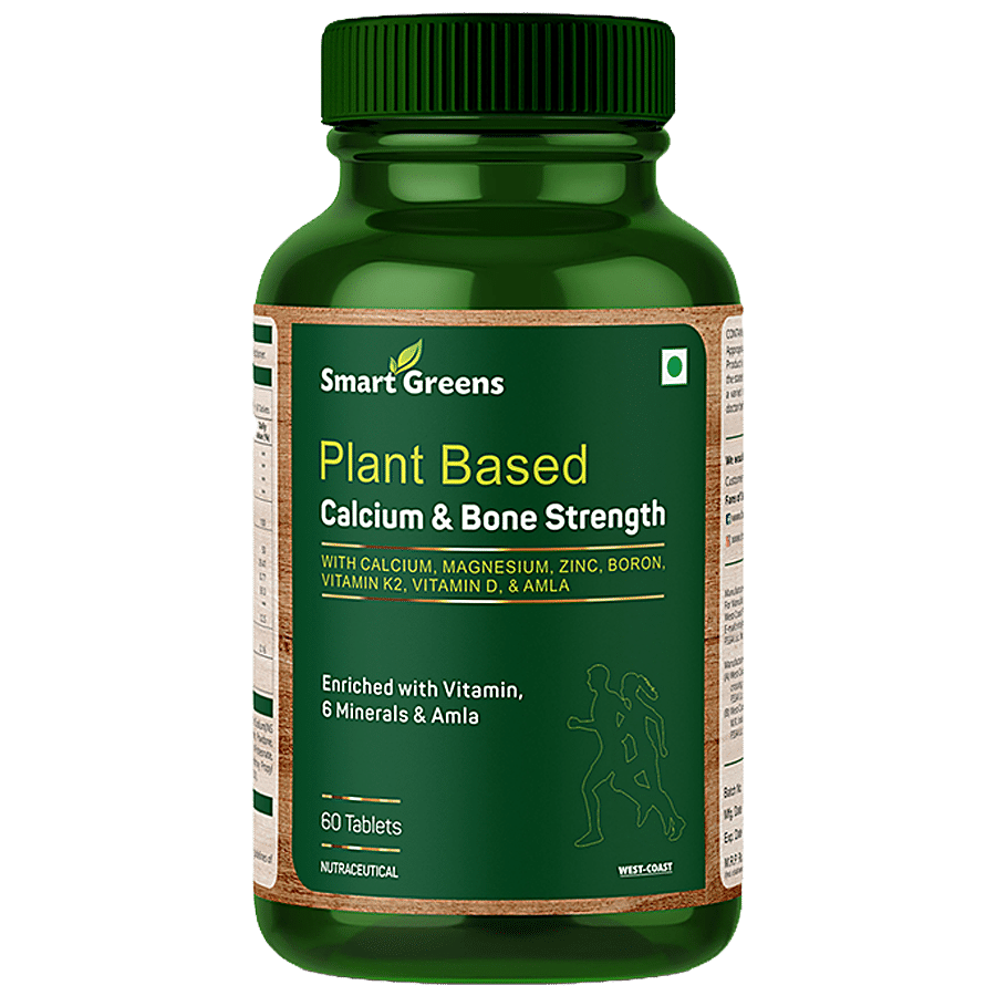 Smart Greens Plant Based Calcium & Bone Strength Tablets - Supports Joint Health