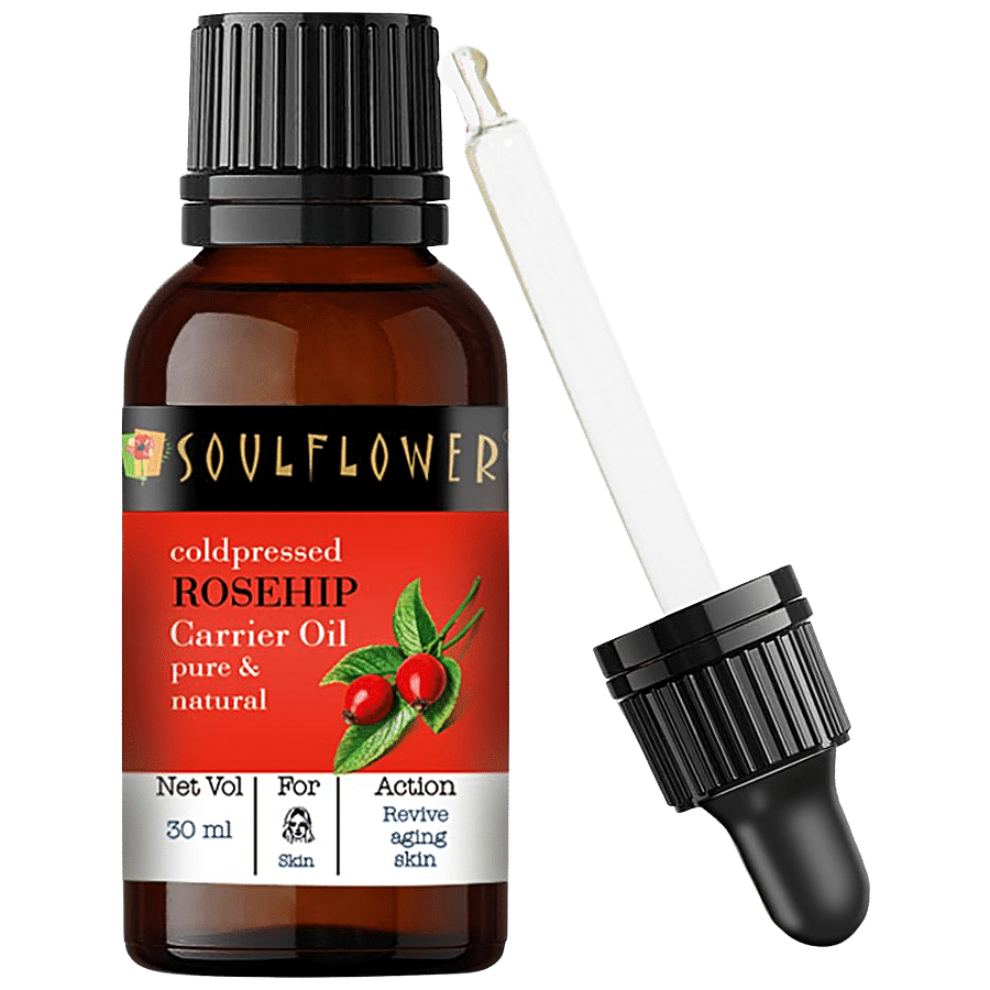 Soulflower Rosehip Carrier Oil - For Radiant Glowing Skin