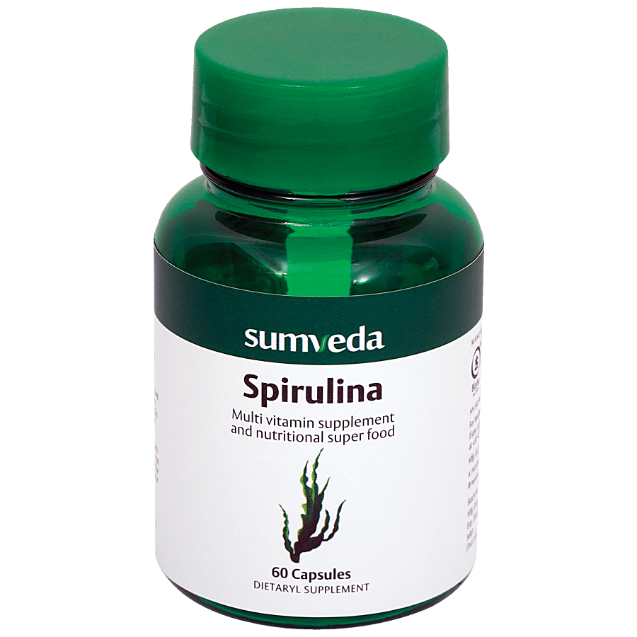 Sumveda Spirulina Capsules - Multi Vitamin & Mineral Rich Supplement