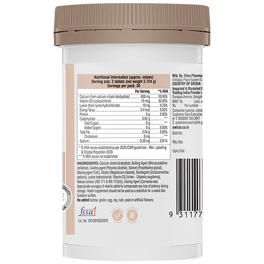 Swisse Ultiboost - Vegan Calcium + Vitamin D Tablets