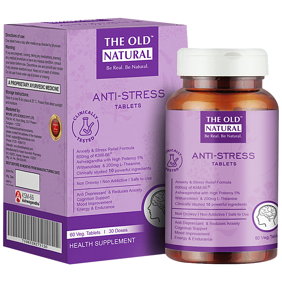 The Old Natural Anti Stress Tablets - Ashwagandha KSM 66 Extract