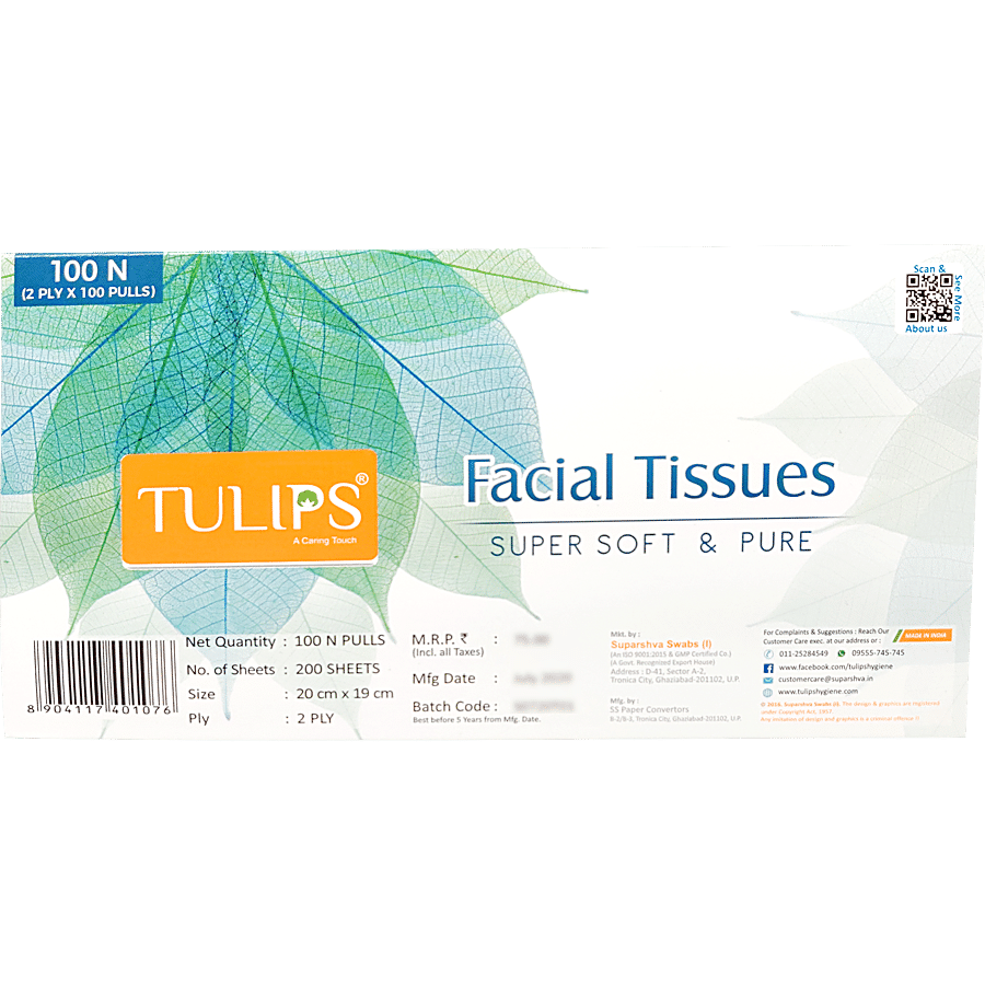 Tulips Facial Dry Tissue Paper - Super Soft