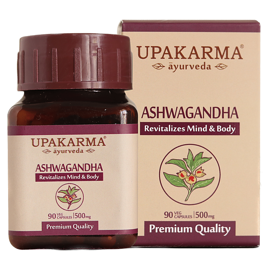 UPAKARMA Ashwagandha 500mg Vegetarian Capsules - Stress Relief