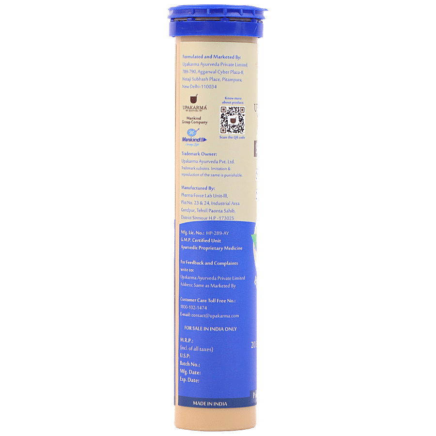 Upakarma Ayurveda Pure Shilajit Effervescent Tablets - Blueberry Flavour