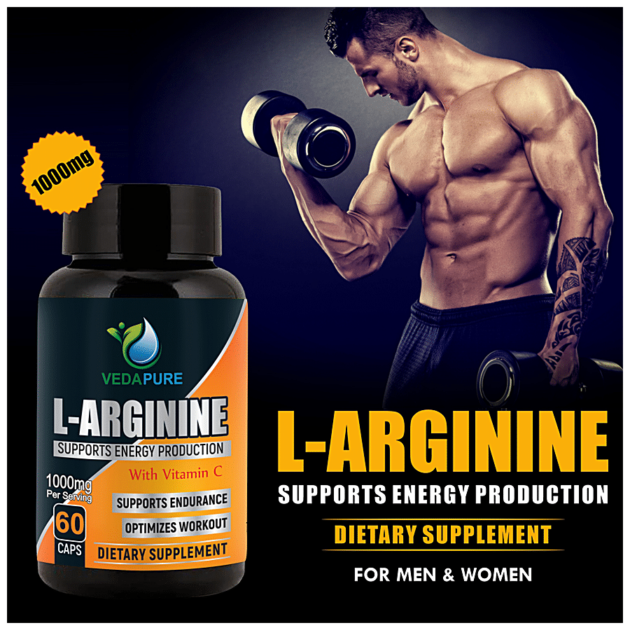 Vedapure L-Arginine Dietary Supplement Capsule - With Vitamin C