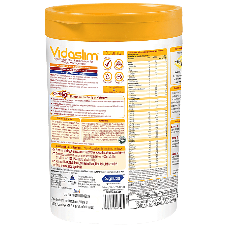 Vidaslim High Protein Meal Replacement For Weight Management - Coffee