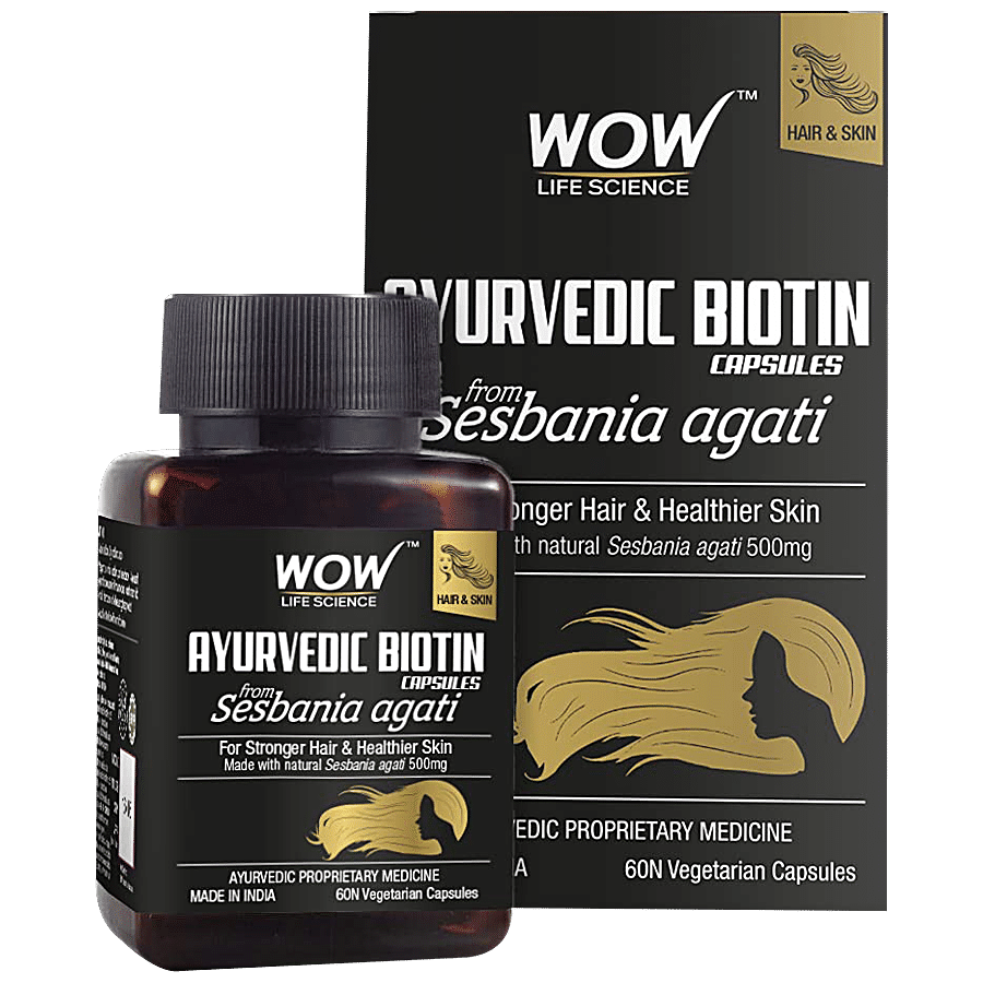 WOW Life Science  Ayurvedic Biotin Capsule - For Stronger Hair