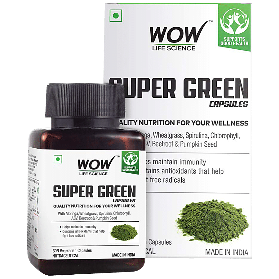 WOW Life Science  Super Green Capsule - Helps Boost Immunity