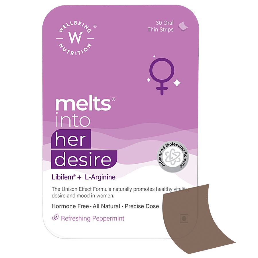 Wellbeing Nutrition Melts Her Desire Female Libido Booster Oral Thin Strips - Refreshing Peppermint