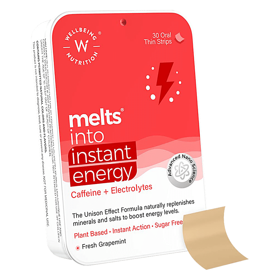 Wellbeing Nutrition Melts Instant Energy Oral Thin Strips - Caffeine