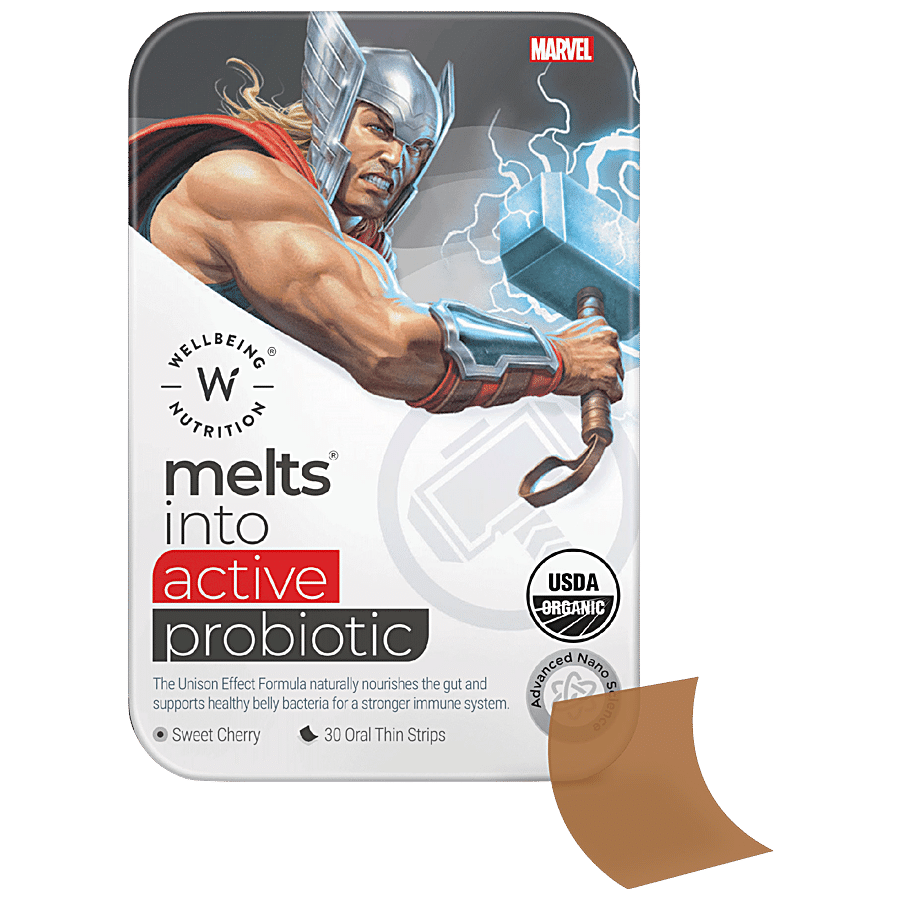 Wellbeing Nutrition Nutrition Marvel Thor Melts Kids Organic Active Probiotic & Prebiotic