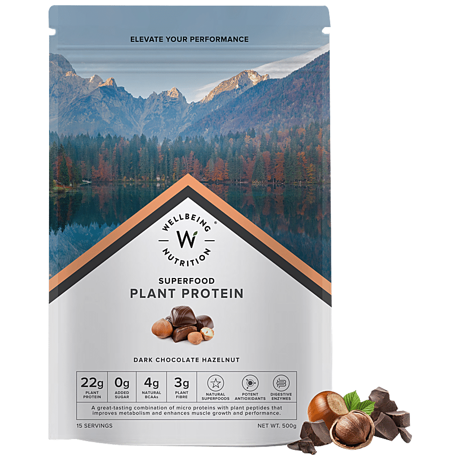 Wellbeing Nutrition Organic Vegan Plant Protein Isolate - Dark Chocolate Hazelnut