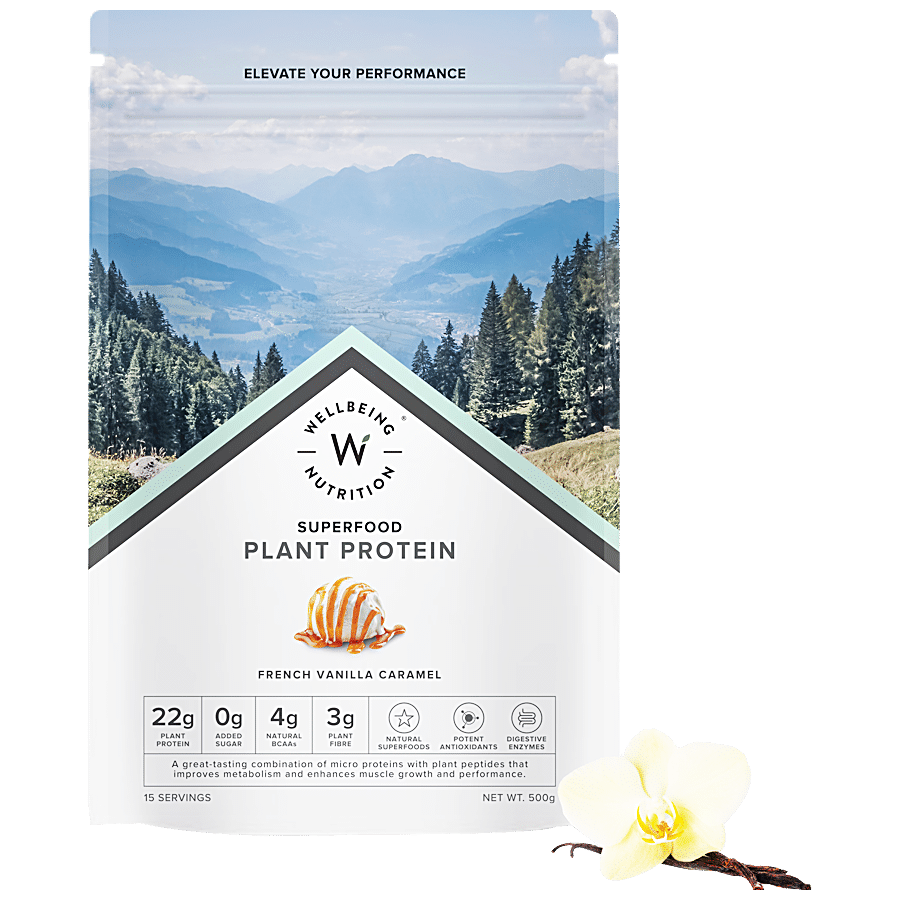 Wellbeing Nutrition Organic Vegan Plant Protein Isolate - Vanilla Caramel