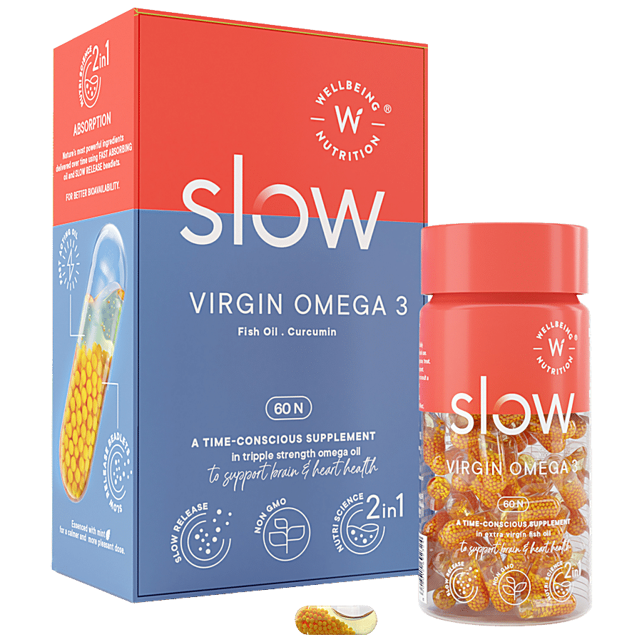 Wellbeing Nutrition Slow Extra Virgin Omega-3 - Fish Oil & Curcumin