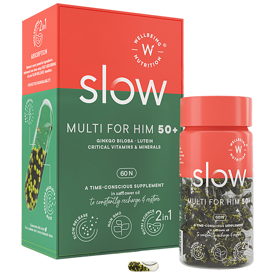 Wellbeing Nutrition Slow Multivitamin For Him 50+ - Gingko Biloba