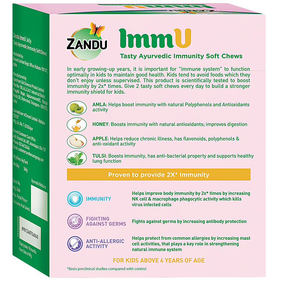 ZANDU ImmU Tasty Ayurvedic Soft Chews - For Kids